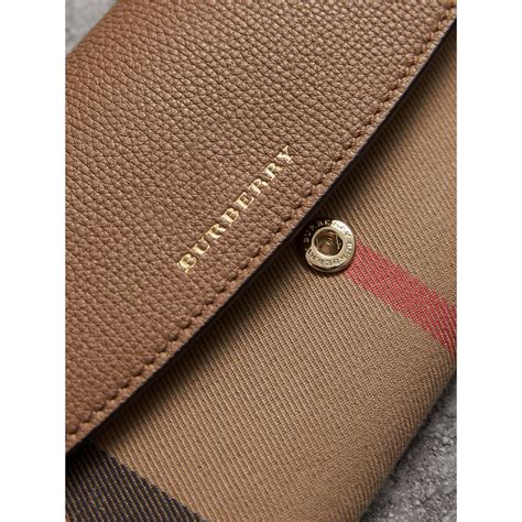 burberry porter house check & leather continental wallet|burberry cashmere check.